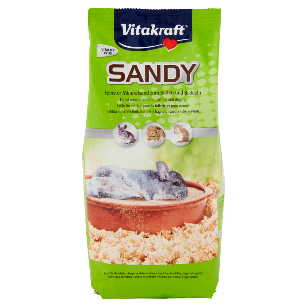 Vitakraft Sandy Sabbia minerale finissima per il bagno di sabbia e per scavare 1 kg