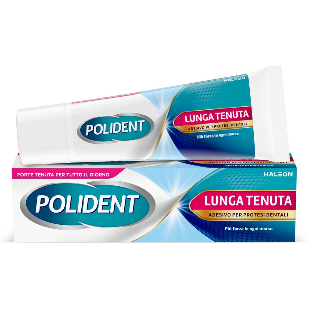  Polident Lunga Tenuta Adesivo per Protesi Dentiera, fino a 12 ore, 40gr