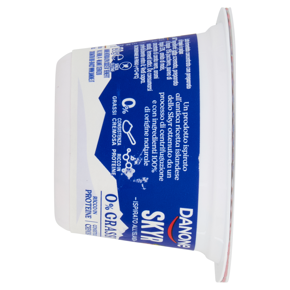 DANONE Skyr, Yogurt ispirato all'Islanda, 0% grassi, Cremoso, Ricco in Proteine, Fragola,150g