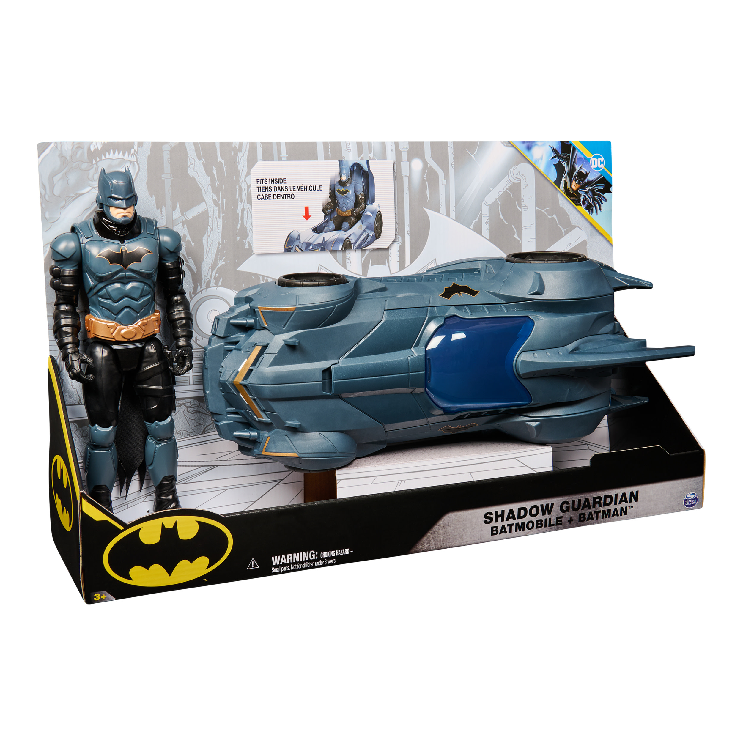 DC Comics Batman, Shadow Guardian Batmobile e action figure di Batman, giocattoli per bambini dai 3 anni in su