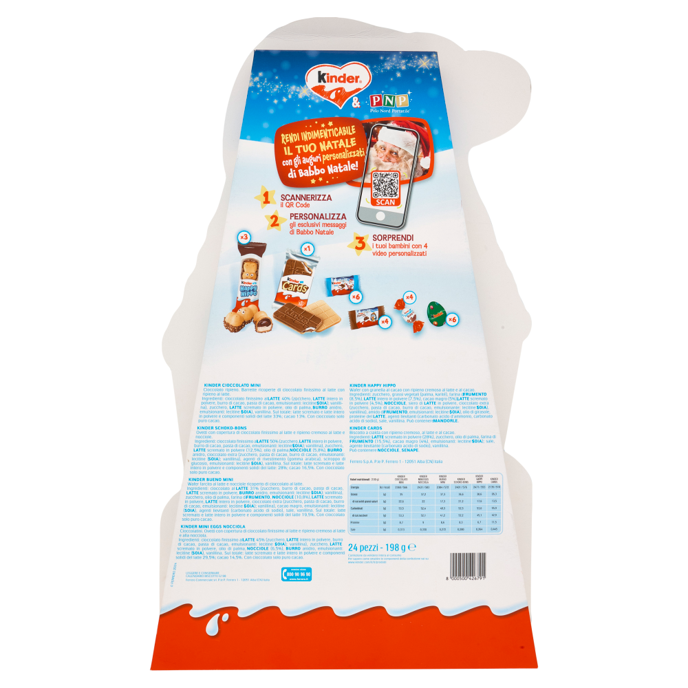 Kinder Calendario dell'Avvento Choco Biscuits 24 pezzi 198 g