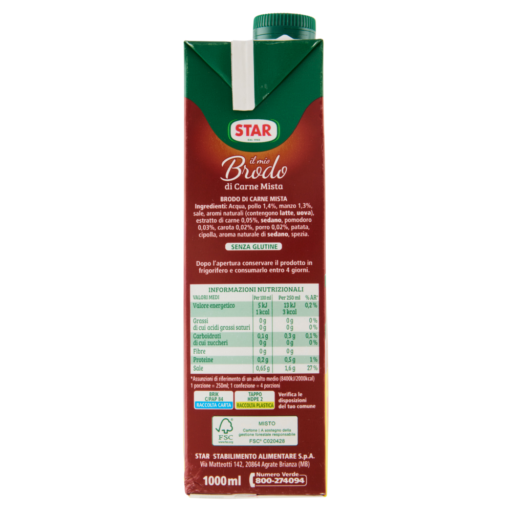 Star il mio Brodo di Carne Mista 1000 ml
