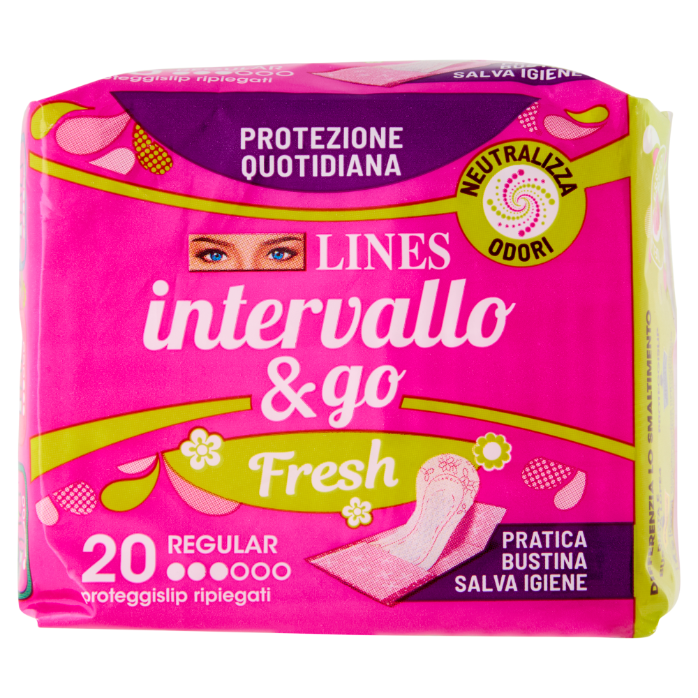 Lines intervallo & go Fresh Regular proteggislip ripiegati 20 pz