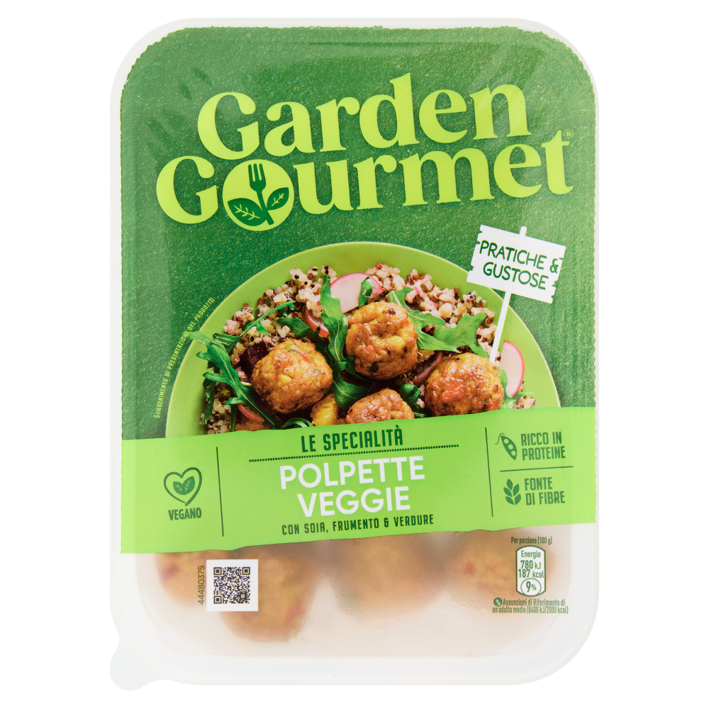 GARDEN GOURMET Polpette Veggie Vegane con Soia, Frumento e Verdure 2 porzioni 200g