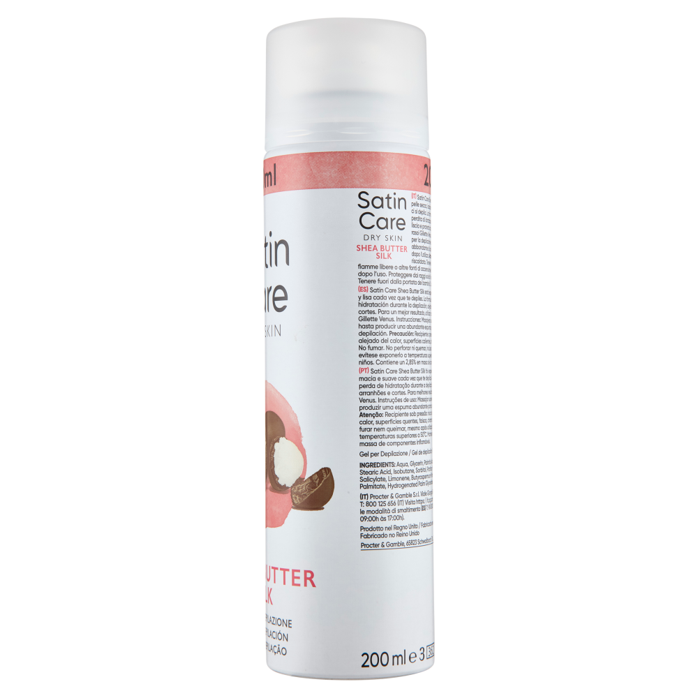 Satin Care Dry Skin Shea Butter Silk Gel per Depilazione 200 ml
