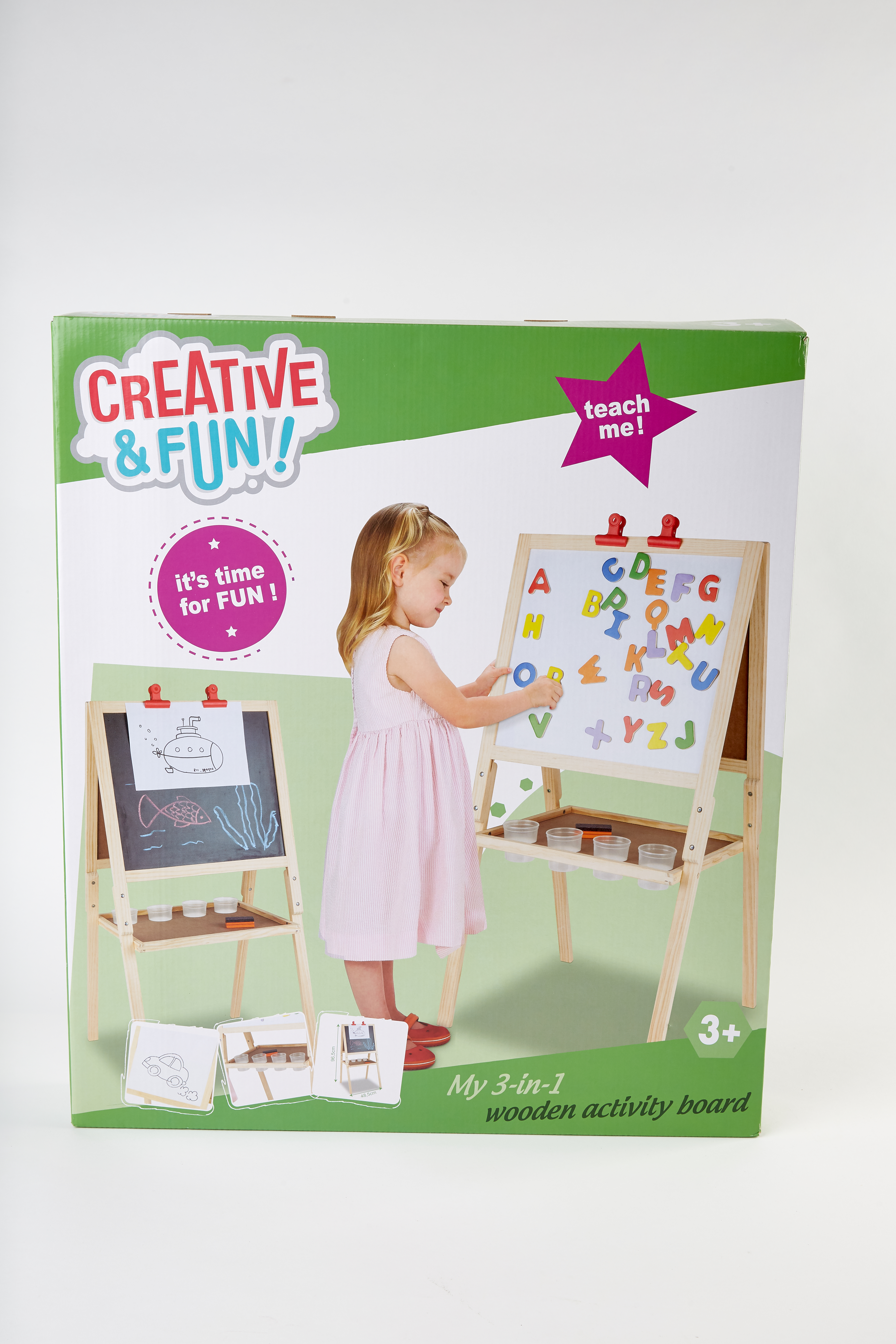 Creative & Fun Lavagna nera con bacheca magnetica e accessori 48x96cm