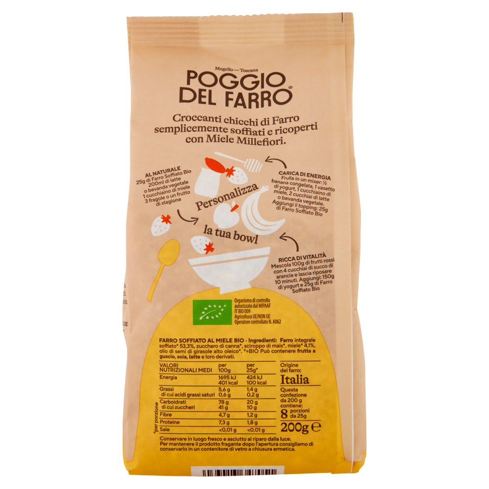 Poggio del Farro Farro Soffiato al Miele Bio 200 g