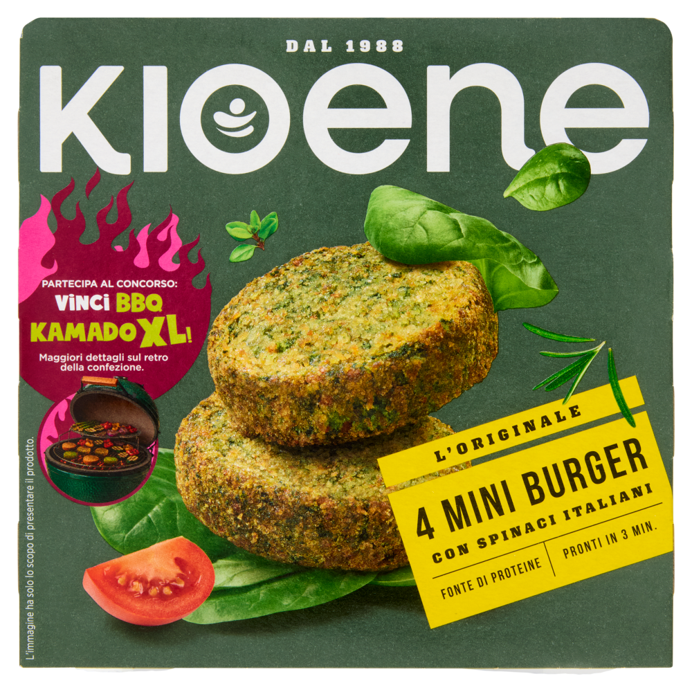Kioene l'Originale 4 Mini Burger con Spinaci Italiani 200 g