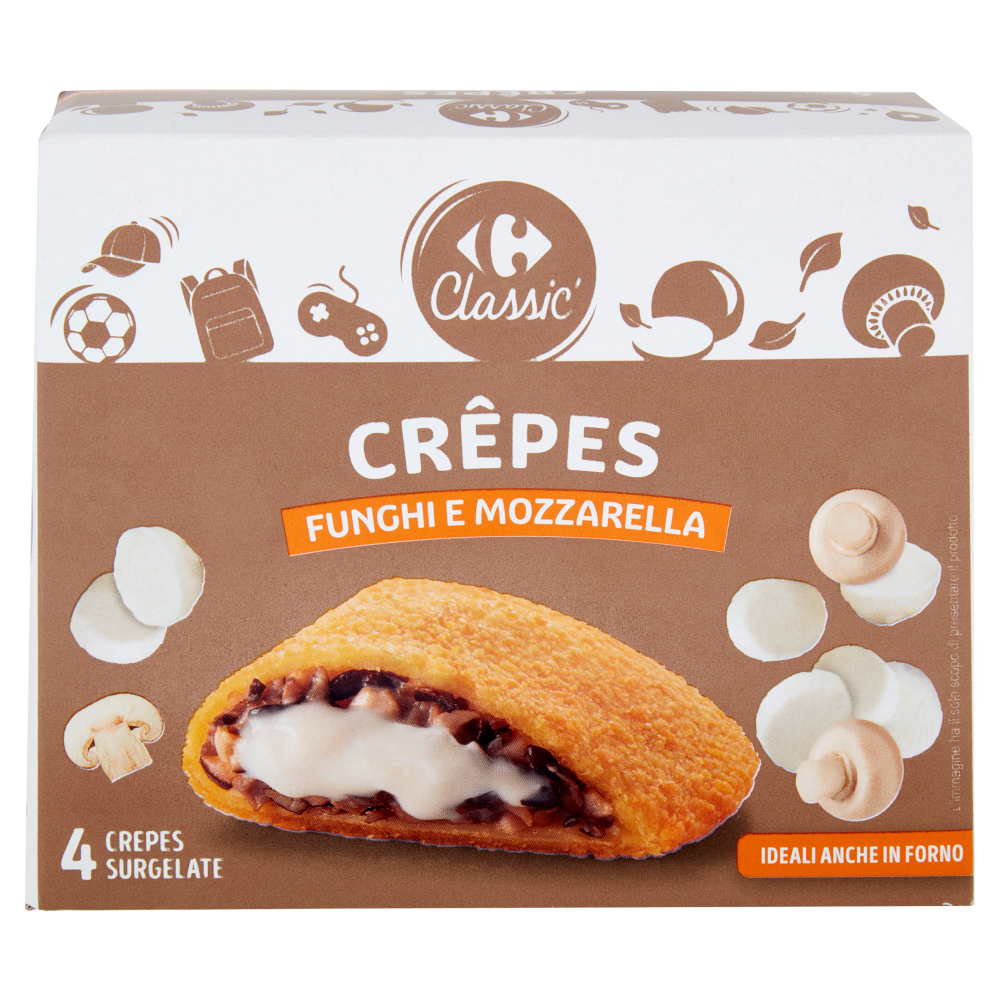 Carrefour Classic Crêpes Funghi e Mozzarella Surgelate 4 x 62,5 g