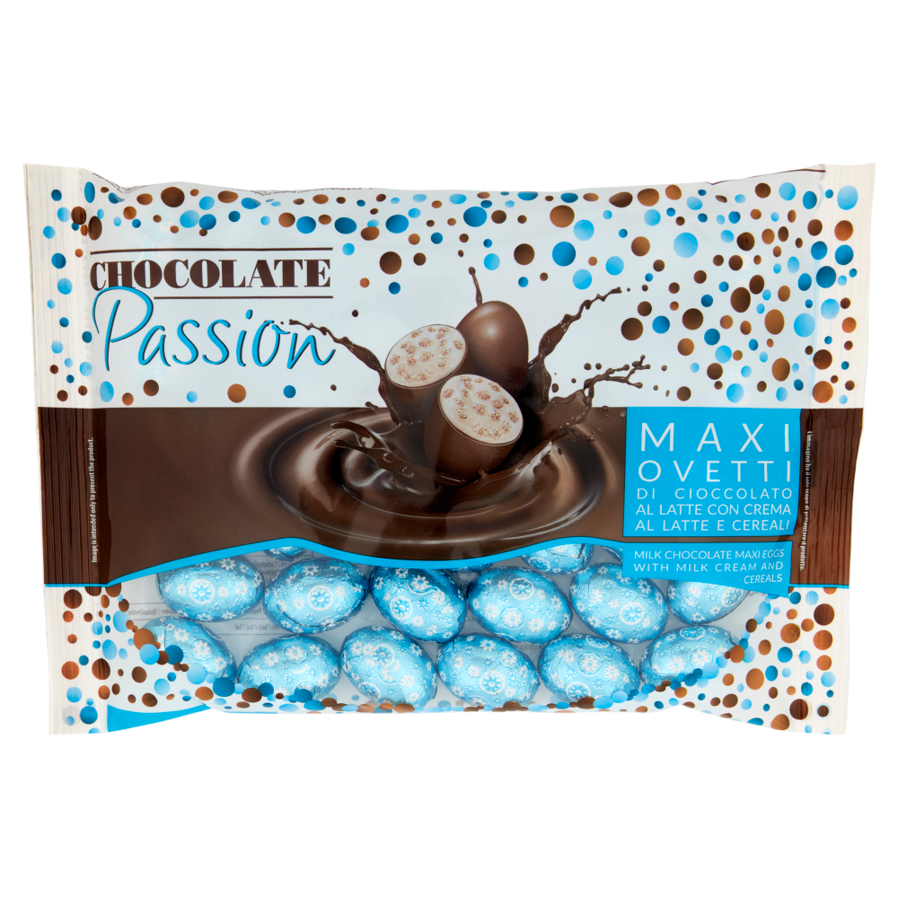 Chocolate Passion Maxi Ovetti di Cioccolato al Latte con Crema al Latte e Cereali 450 g