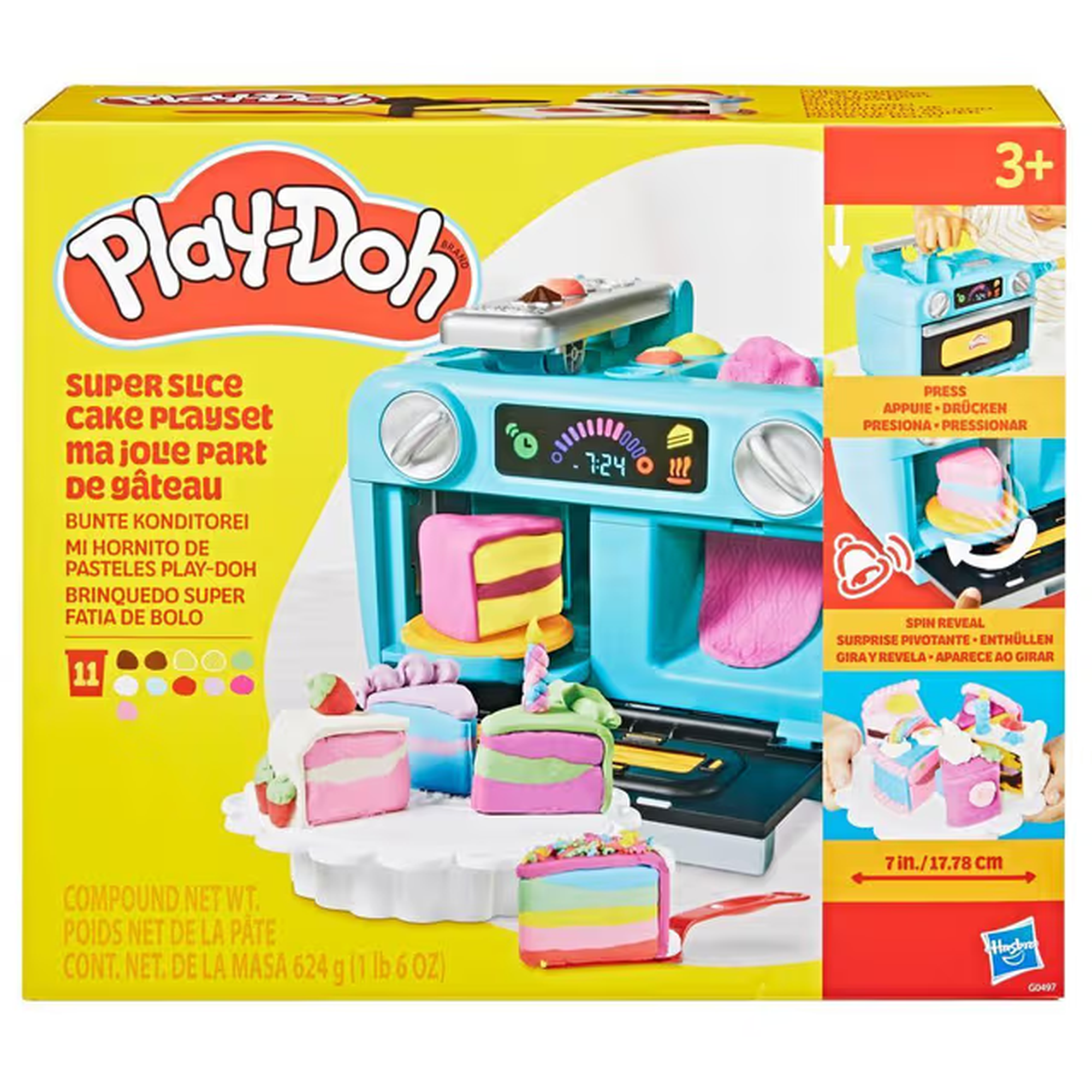 Play-Doh Super Slice Cake Play Kitchen Set Set da gioco in argilla da modellare 624 g Multicolore