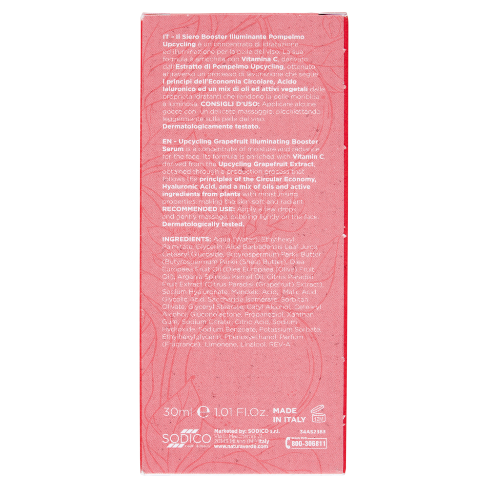 Naturaverde Upcycling pompelmo Siero Booster Illuminante 30 ml