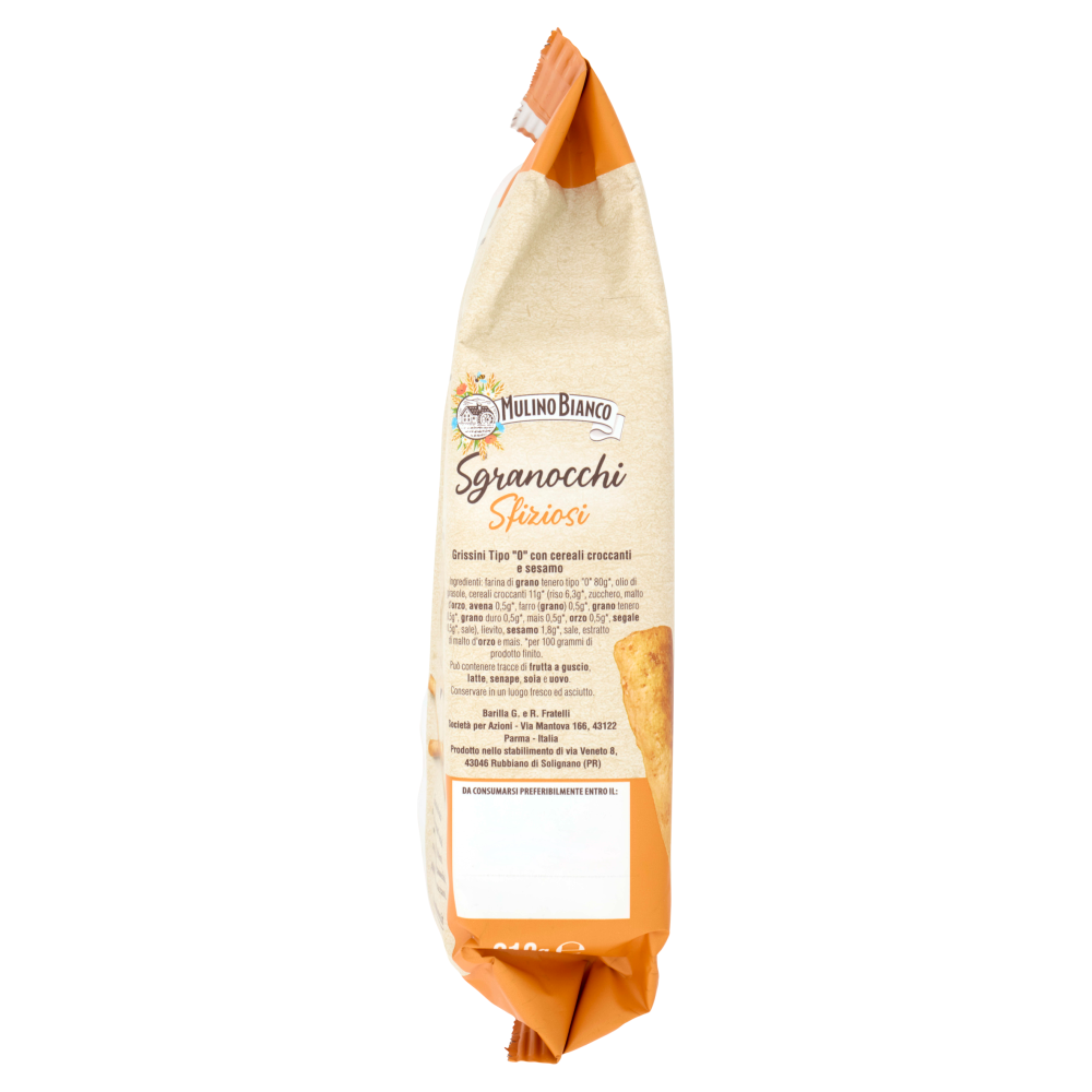 Mulino Bianco Sgranocchi Sfiziosi Grissini con Riso, Avena, Mais e Semi di Sesamo 210g
