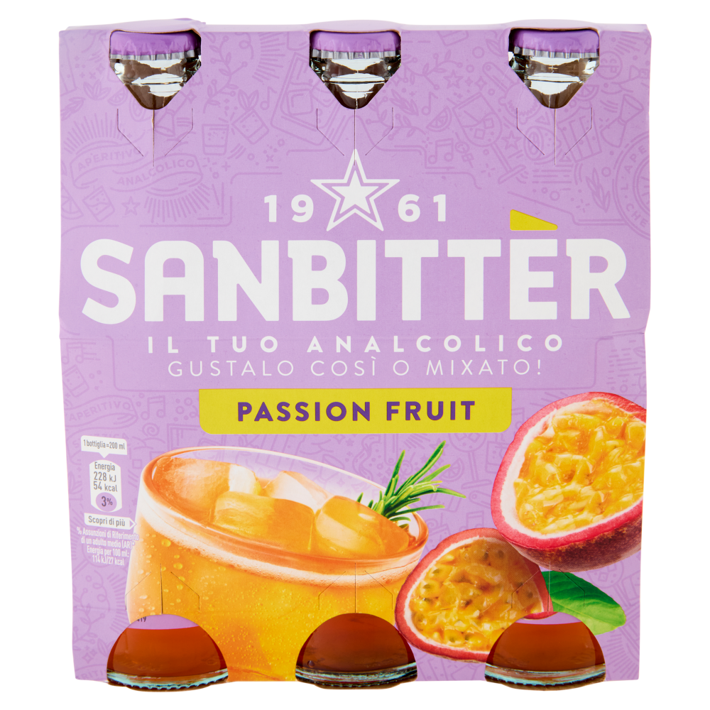 Sanbitt&egrave;r Passion Fruit 20cl x3