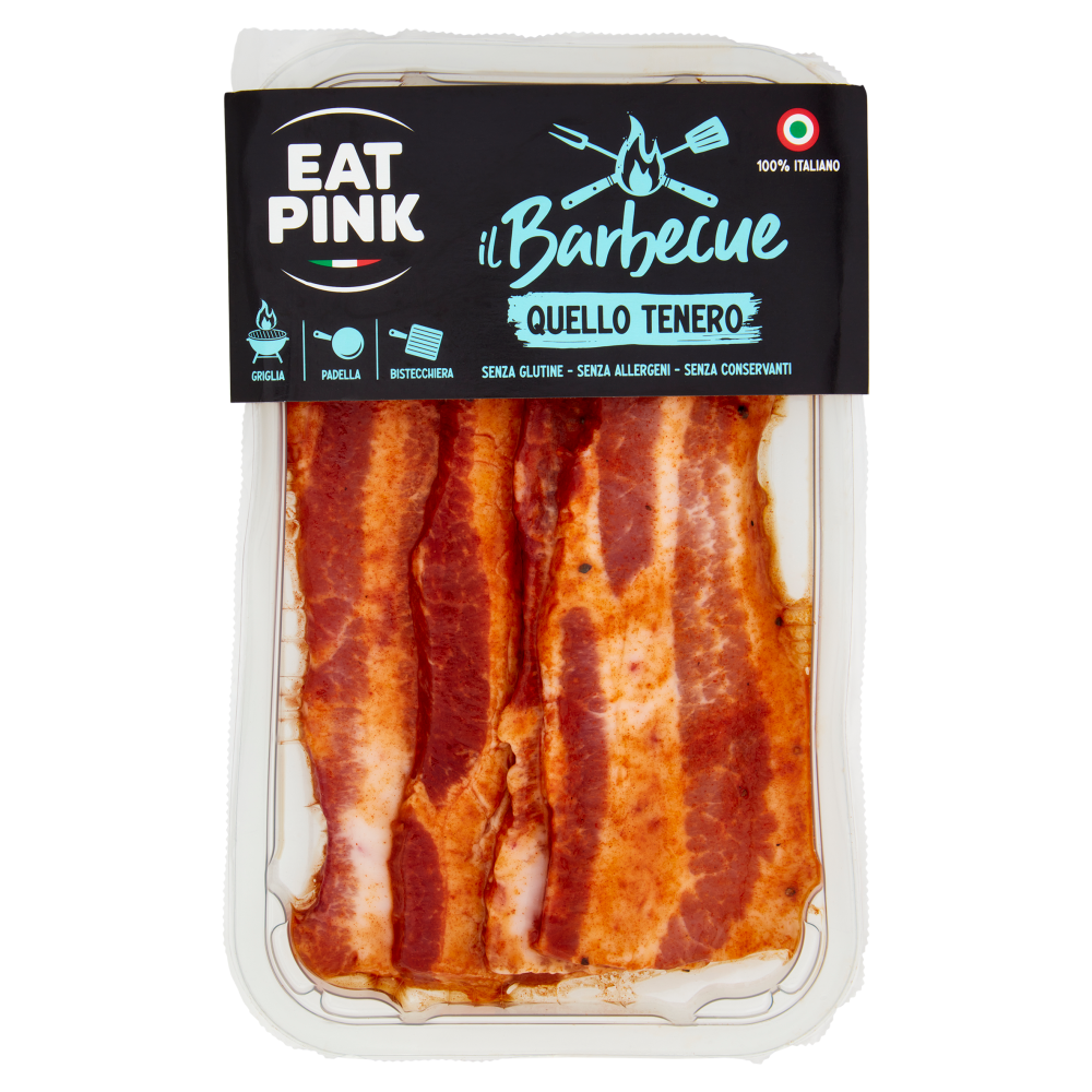 Eat Pink il Barbecue Quello Tenero Bacon Gusto BBQ - Pancetta a Fette Marinata 230 g