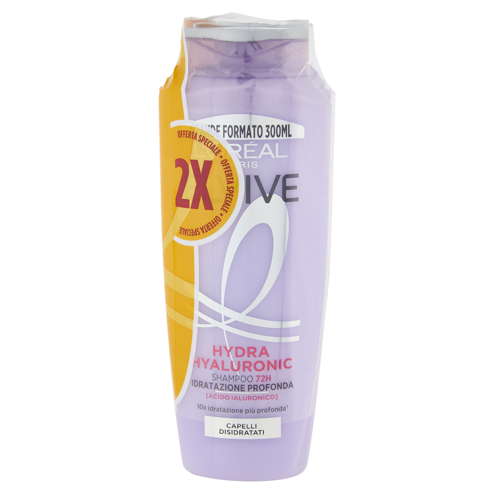 Elvive Hydra Hyaluronic Shampoo 72H Idratazione Profonda, per Capelli Disidratati, 3 x 200 ml