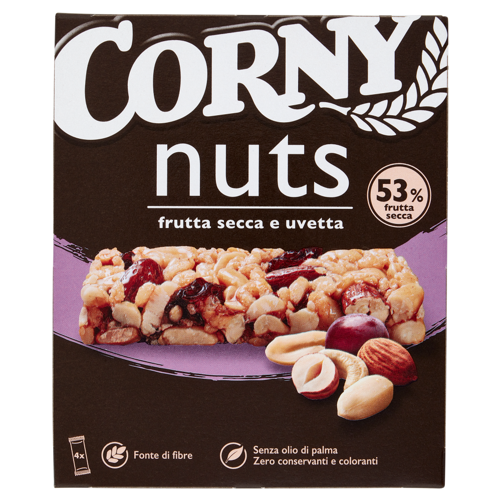 Corny Nuts frutta secca e uvetta 4 x 24 g