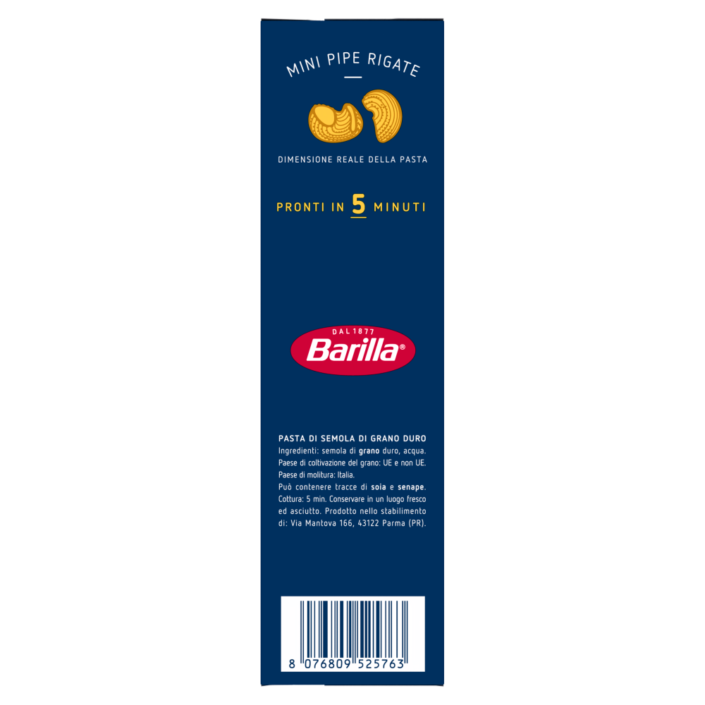 Barilla Pasta Piccolini Mini Pipe Rigate 500g