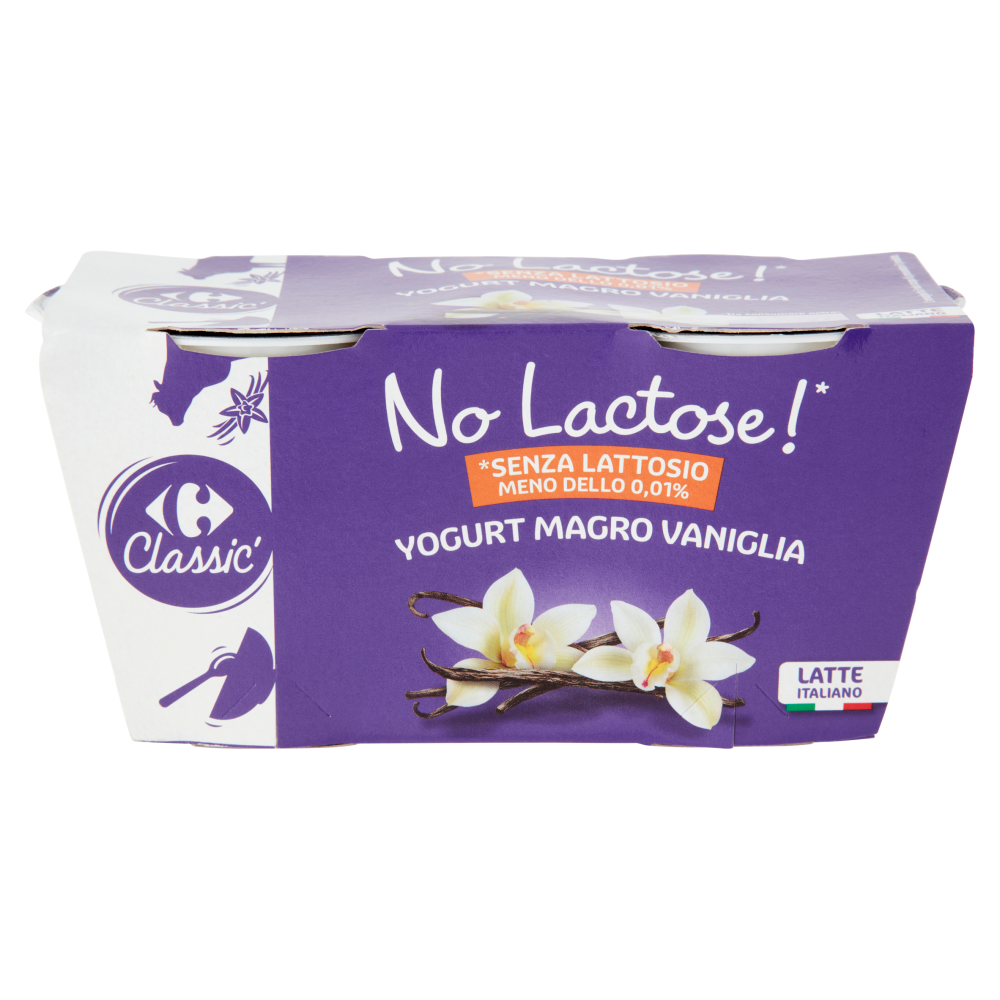 Carrefour Classic No Lactose!* Yogurt Magro Vaniglia 2 x 125 g