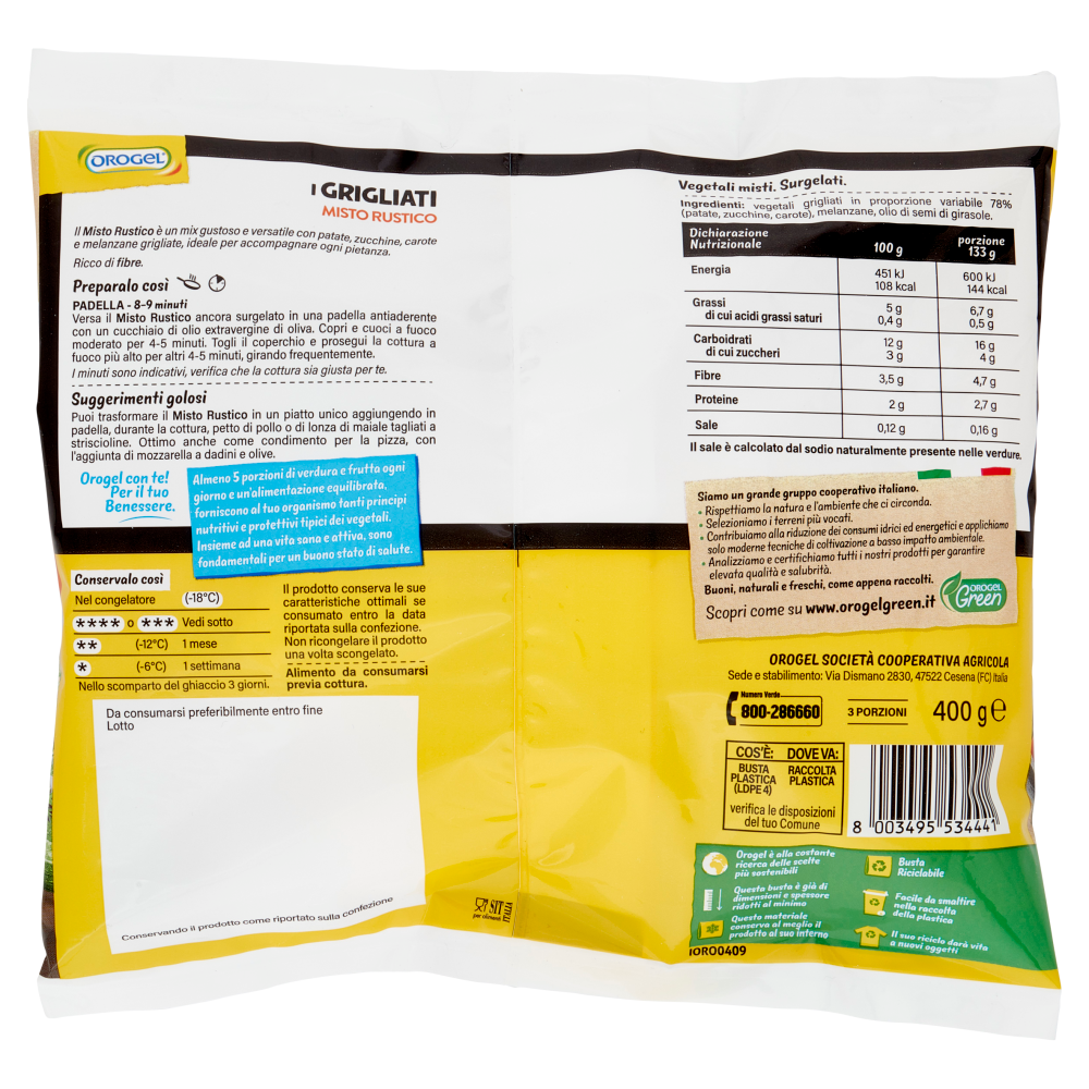 Orogel i Grigliati Misto Rustico Surgelati 400 g