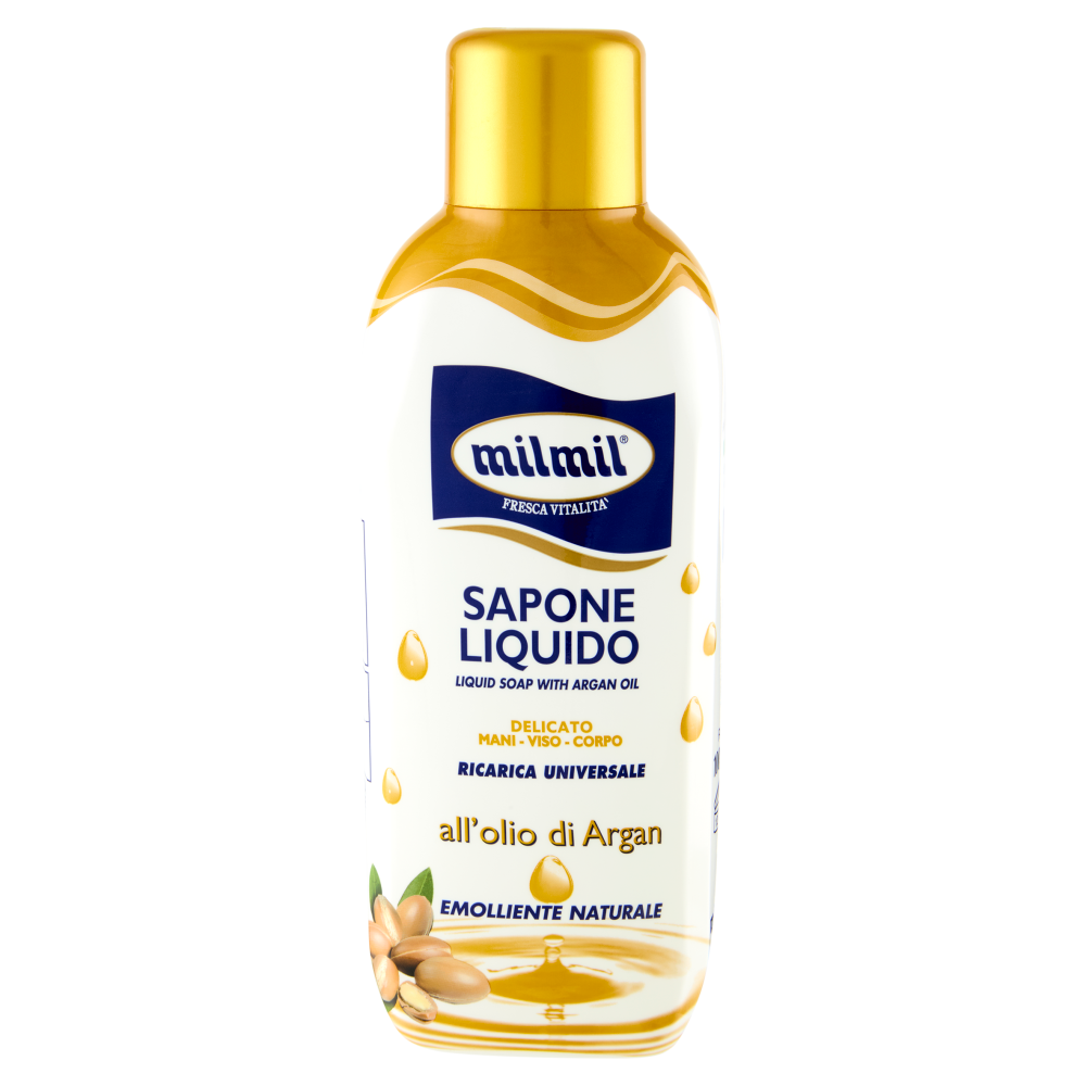milmil Sapone Liquido Delicato all'olio di Argan Ricarica 1000 ml