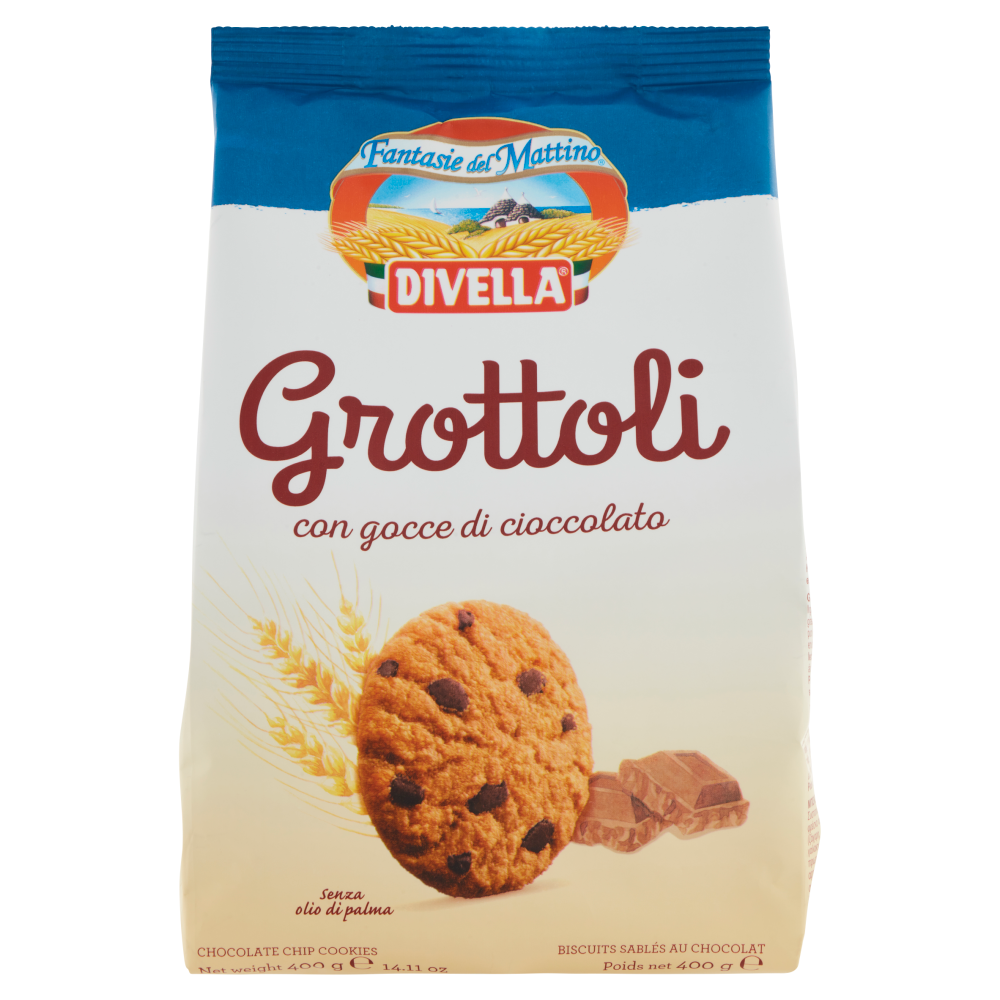 Divella Fantasie del Mattino Grottoli con gocce di cioccolato 400 g