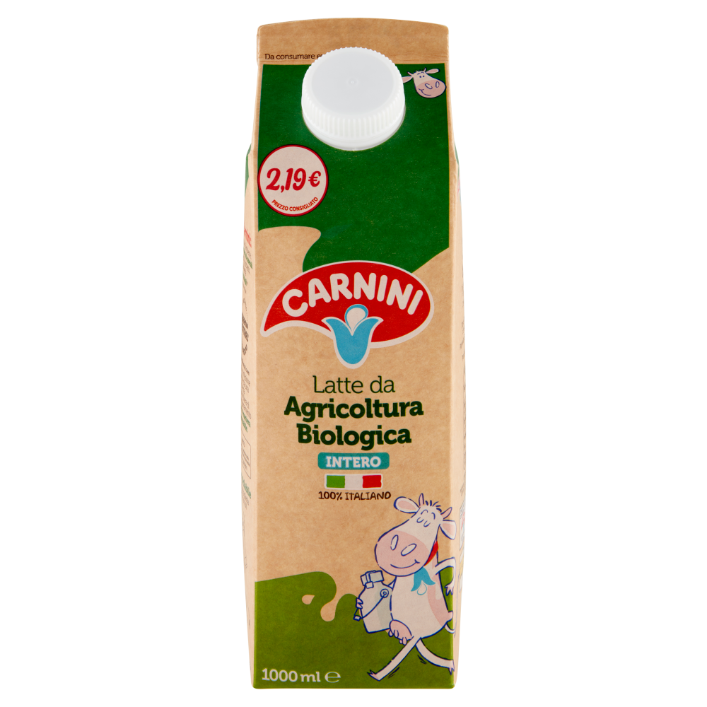 Carnini Latte da Agricoltura Biologica Intero 1000 ml
