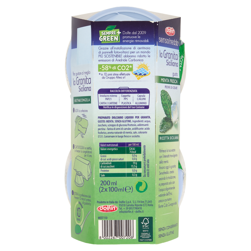dolfin sensofreddo la Granita Siciliana gusto Menta Fresca 2 x 100 ml