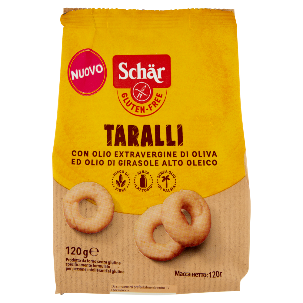 Schär Taralli con Olio Extravergine di Oliva ed Olio di Girasole Alto Oleico 120 g