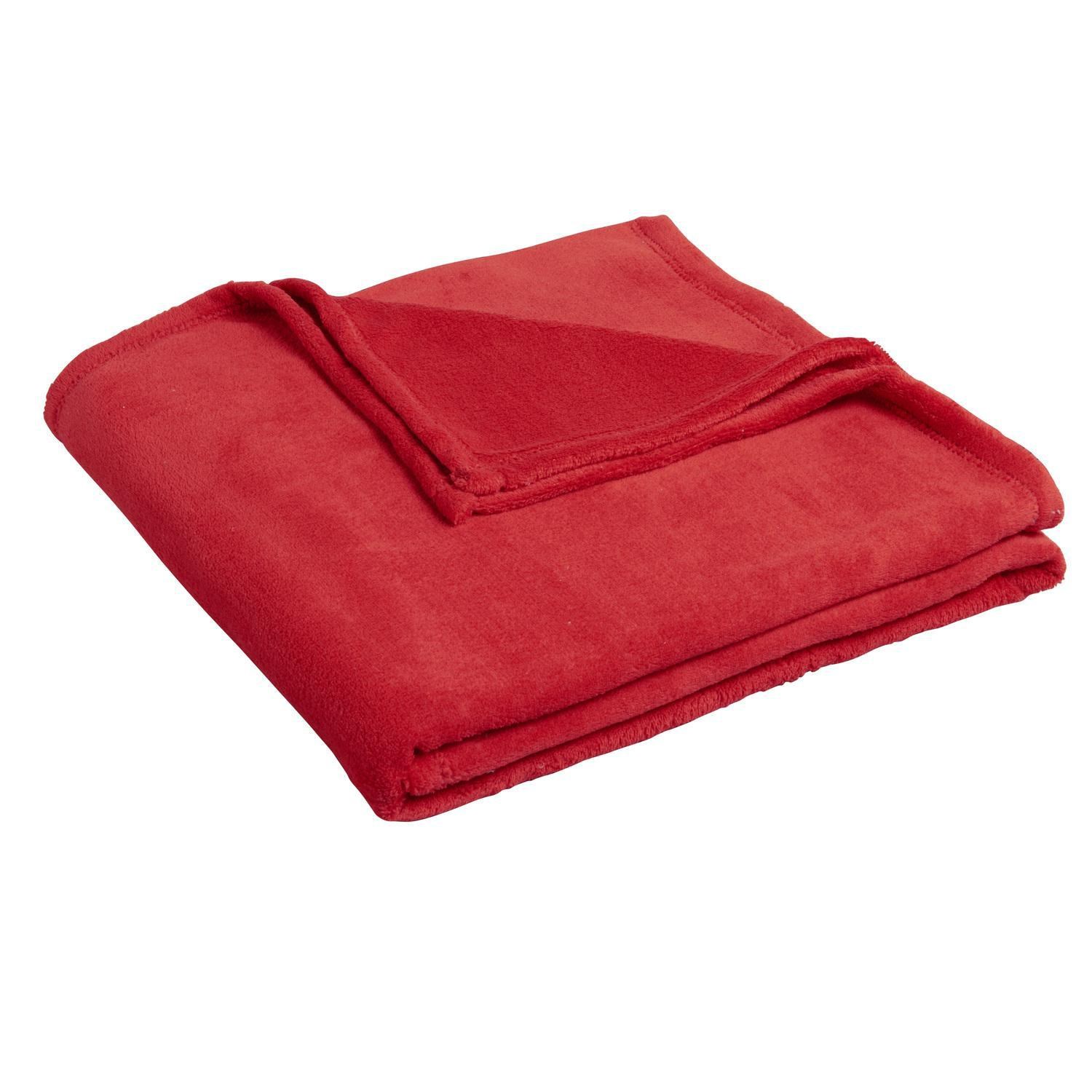 TEX HOME Plaid microfibra singolo, rosso