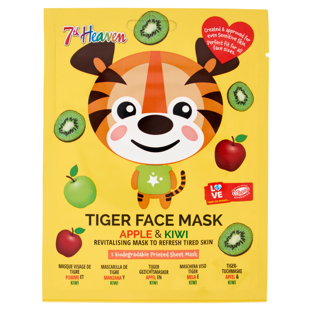 7th Heaven Maschera Viso Tiger Mela e Kiwi 1 pz