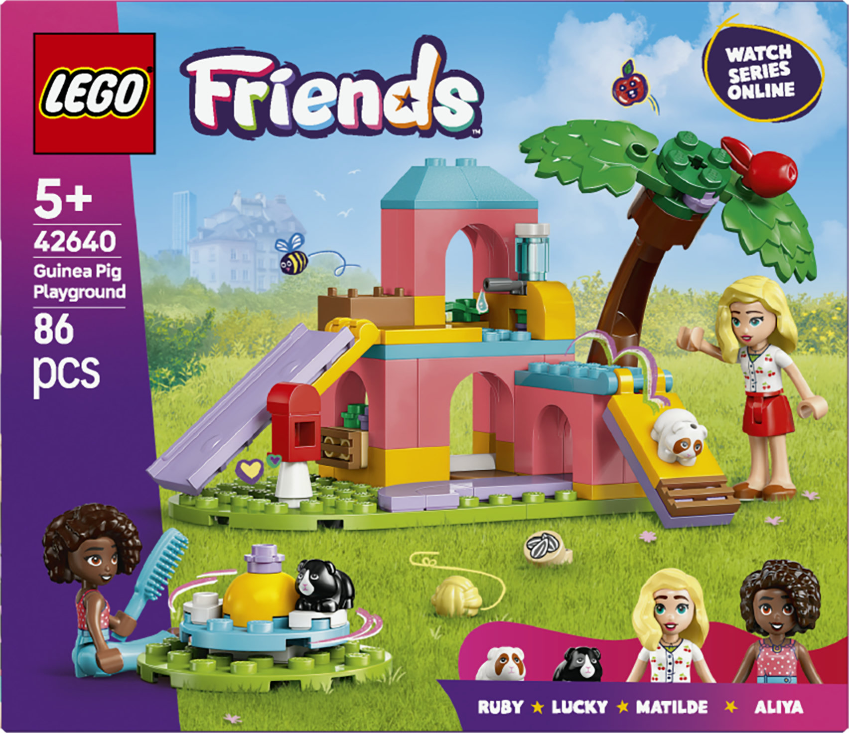 LEGO Friends 42640 Il Parco Giochi dei Porcellini d&rsquo;India, Gioco di Ruolo Bambine e Bambini 5+, Giocattolo Cura degli Animali