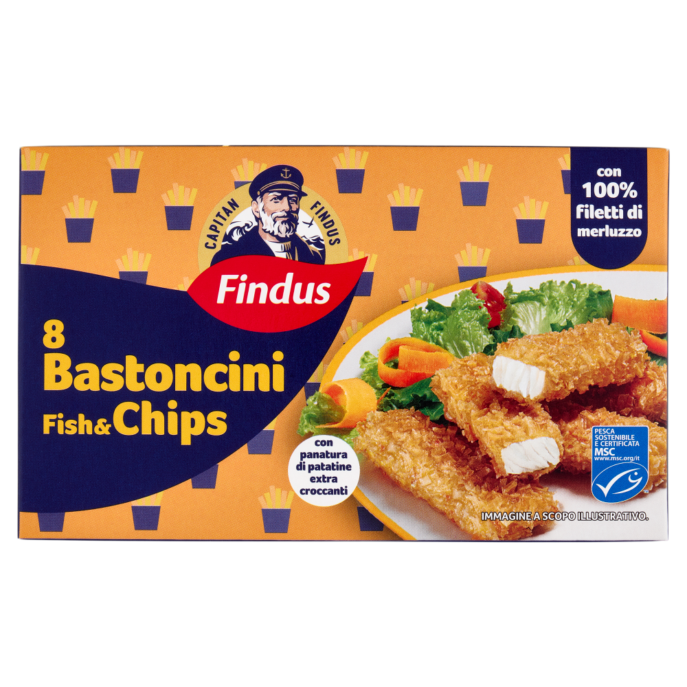 Capitan Findus 8 Bastoncini Fish & Chips 224 g