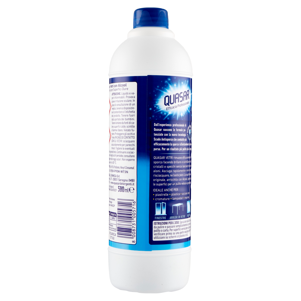 Quasar Vetri con Alcool Ricarica 580 ml