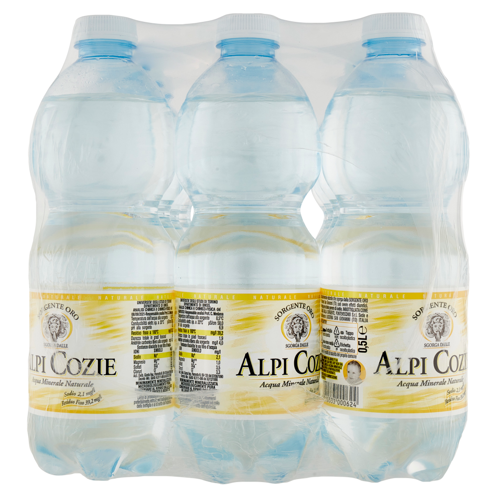 Alpi Cozie Sorgente Oro Naturale 6 x 0,5 L