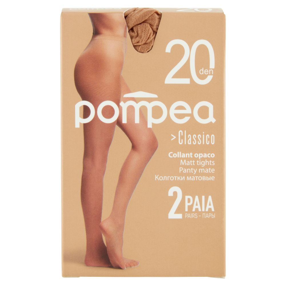 pompea Classico Collant opaco 20 den 3/4-M/L Ambrato 2 Paia