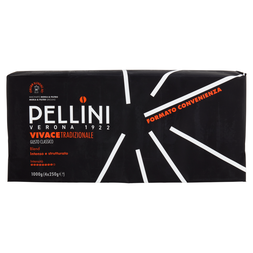 Pellini Vivace Tradizionale Gusto Classico Macinato Moka & Filtro 4 x 250 g
