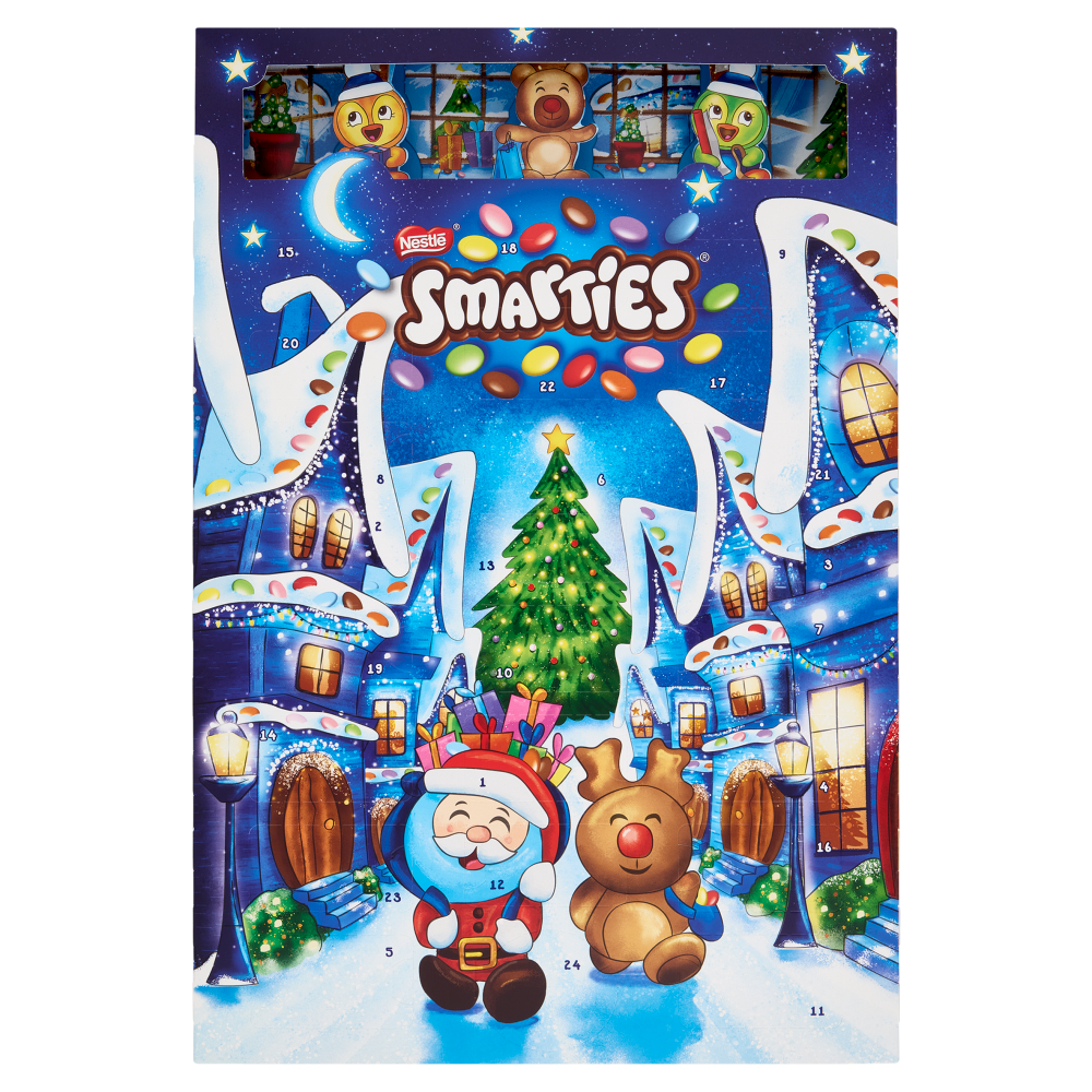 SMARTIES Calendario Avvento Personaggi di Cioccolato al Latte con Confetti al Cioccolato 193,9g
