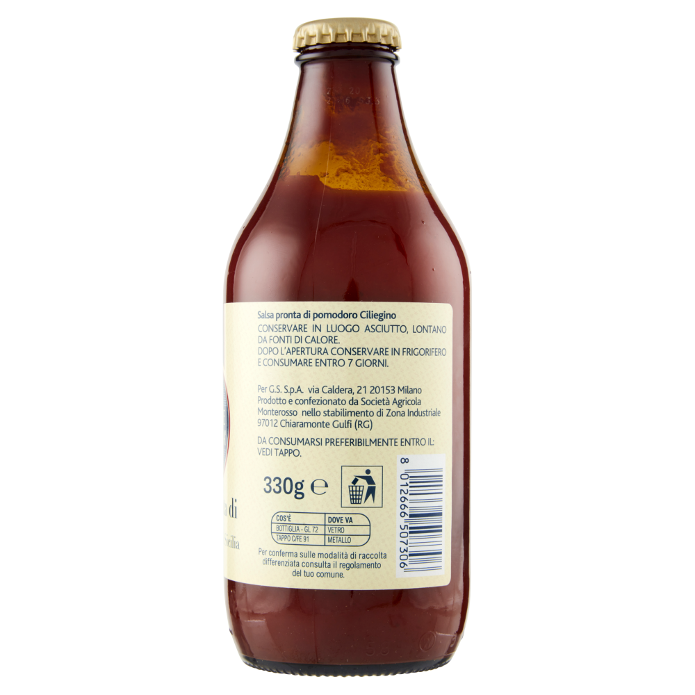 Terre d'Italia Salsa pronta di Ciliegino di Sicilia 330 g