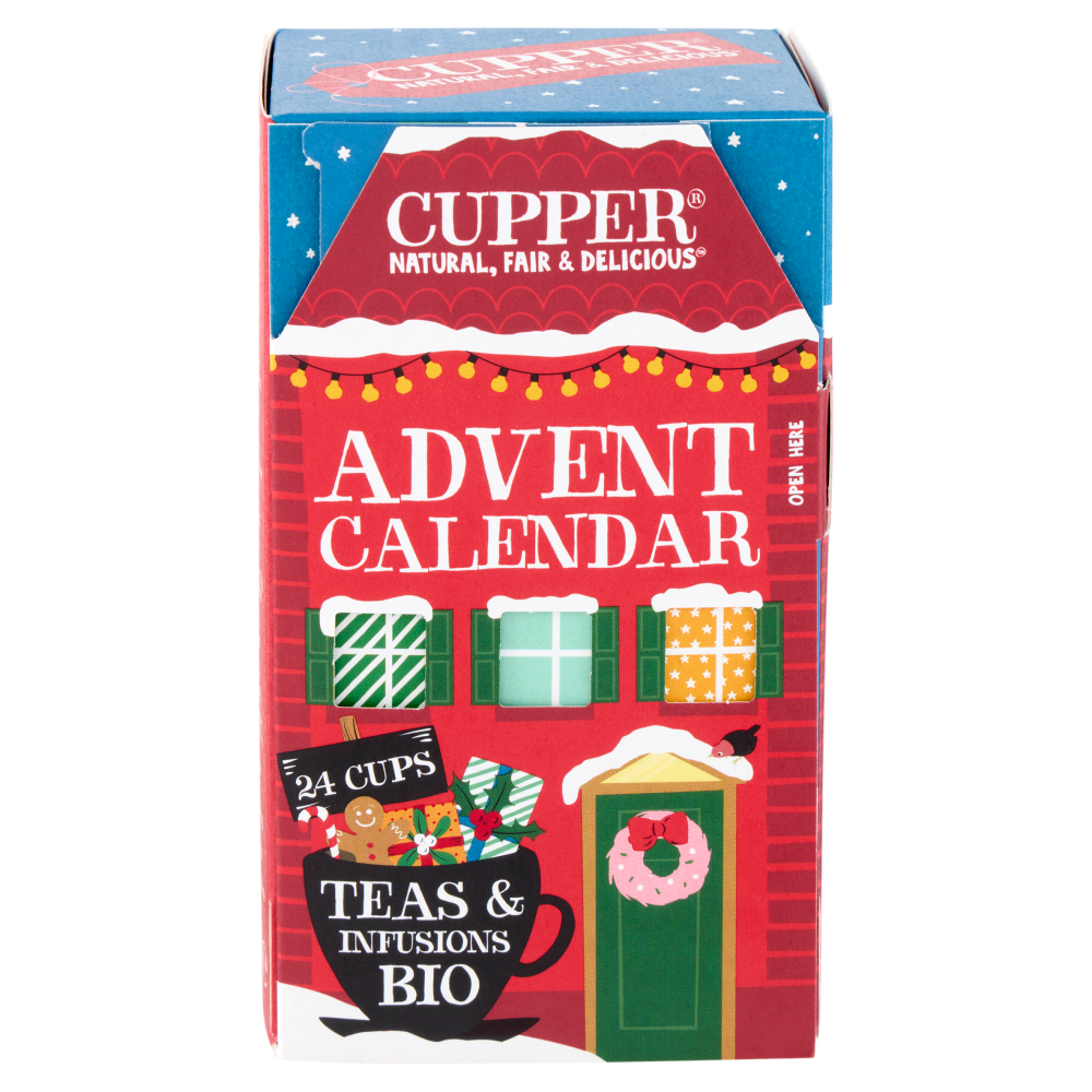 CUPPER Calendario dell'Avvento Biologico, Cofanetto Assortito di 12 tè e infusi, 24 Bustine 47 g