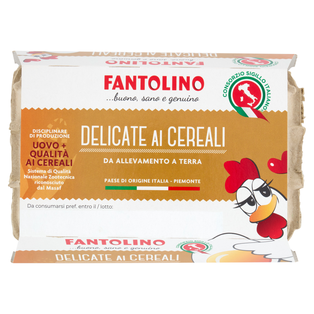 Fantolino Delicate ai Cereali da Allevamento a Terra 6 Uova Fresche 330 g