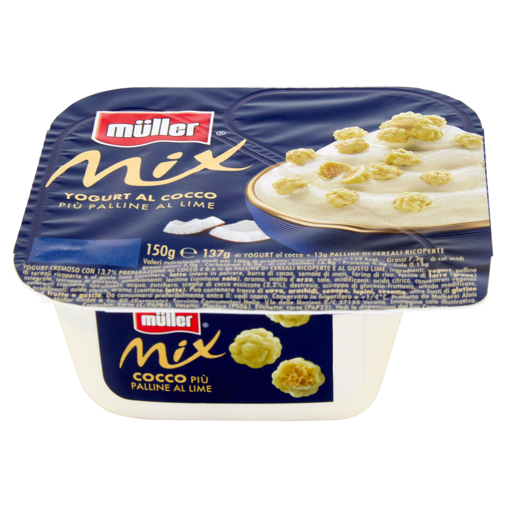 müller Mix Yogurt al Cocco Più Palline al Lime 150 g