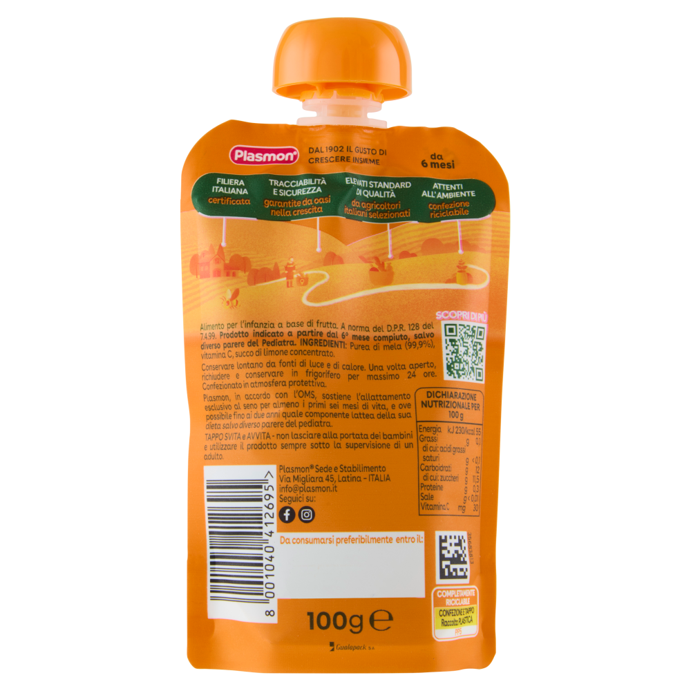 Plasmon 100% Frutta Mela 100 g