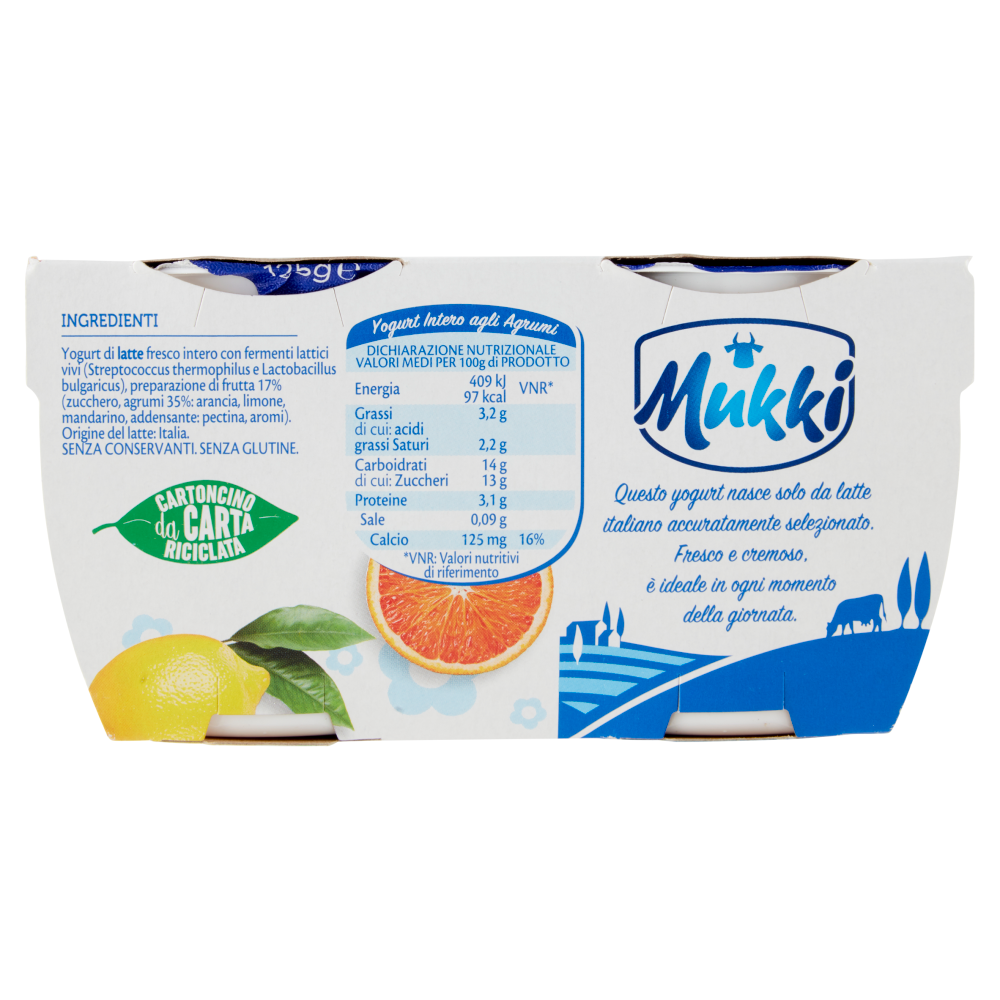 Mukki Yogurt Intero agli Agrumi cremoso 2 x 125 g