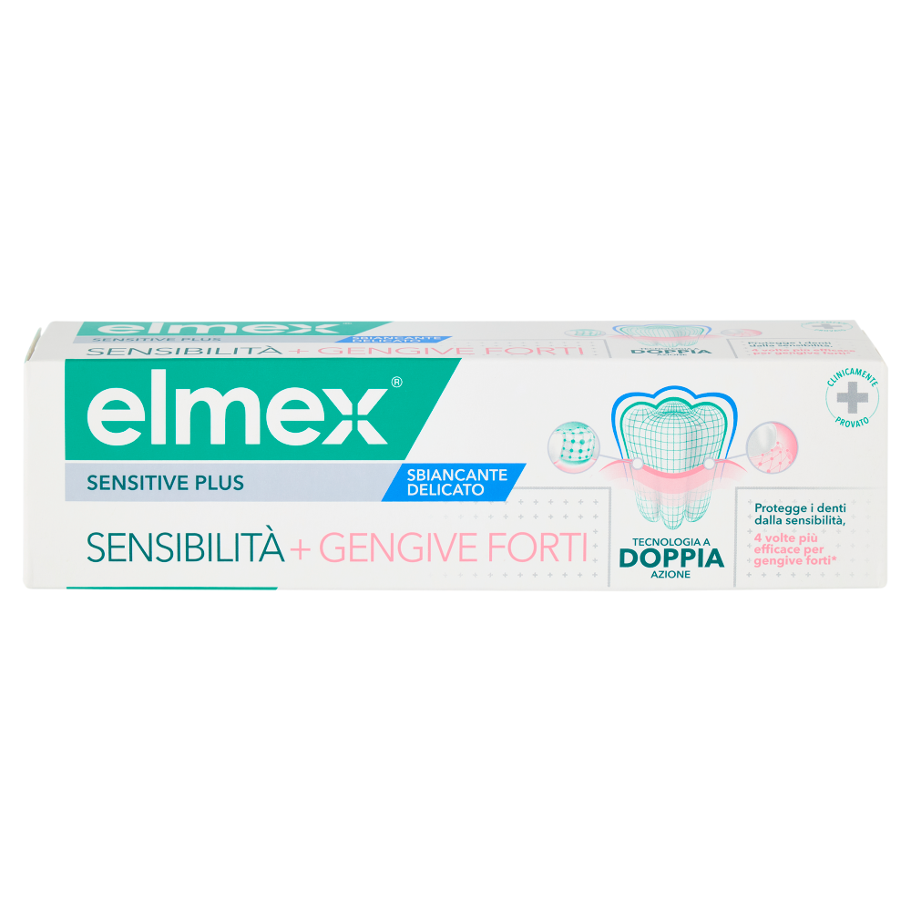elmex dentifricio Sensitive Plus Sensibilit&agrave; + Gengive Forti Sbiancante Delicato 75 ml