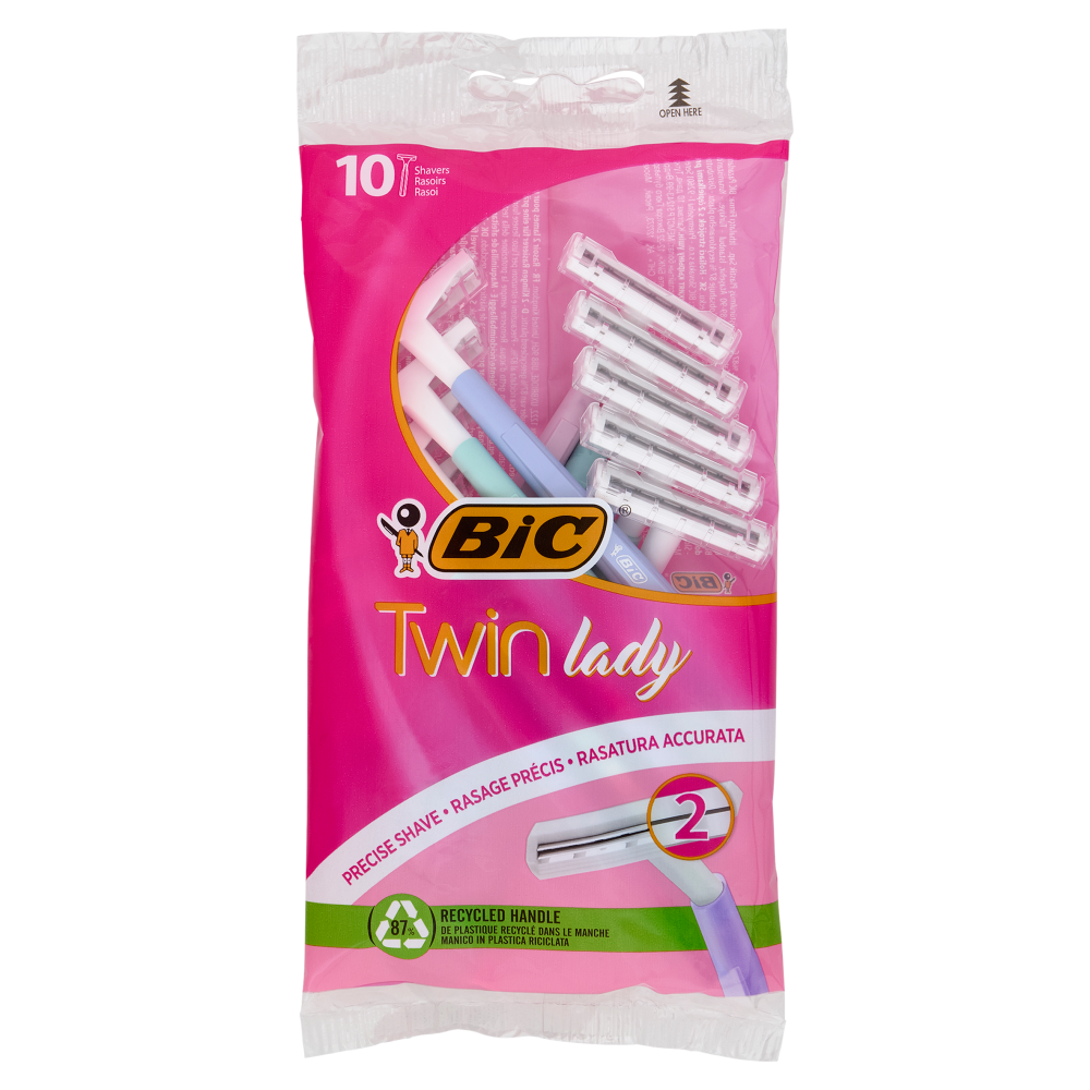 Bic Twin Lady Rasoi 2 Lame Usa e Getta da Donna, 10 pezzi