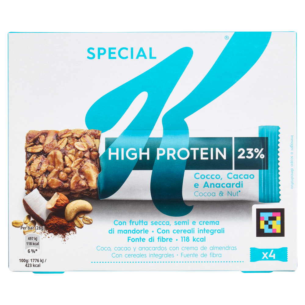 Kellogg's Special K High Protein 23% Cocco, Cacao e Anacardi 4 x 28 g