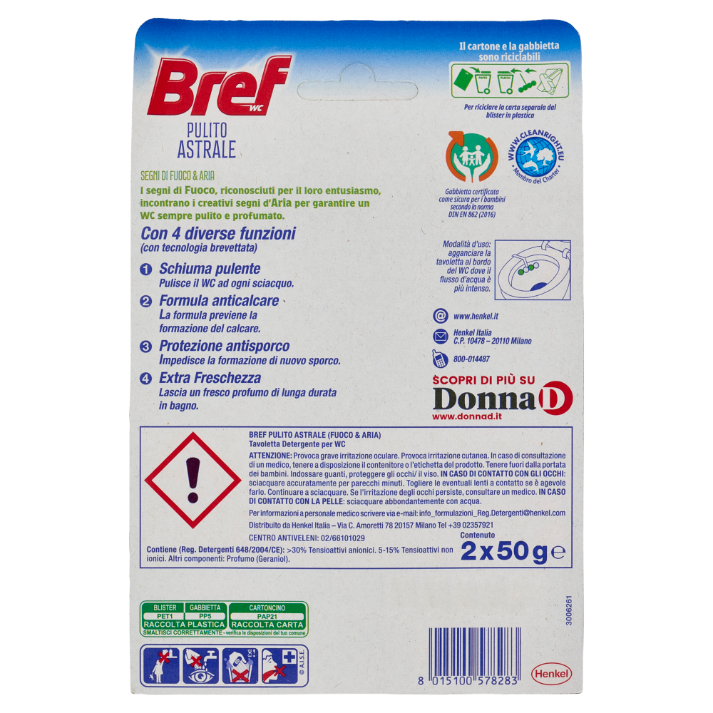 BREF WC Pulito Astrale Segni di Fuoco & Aria 2 x 50 g