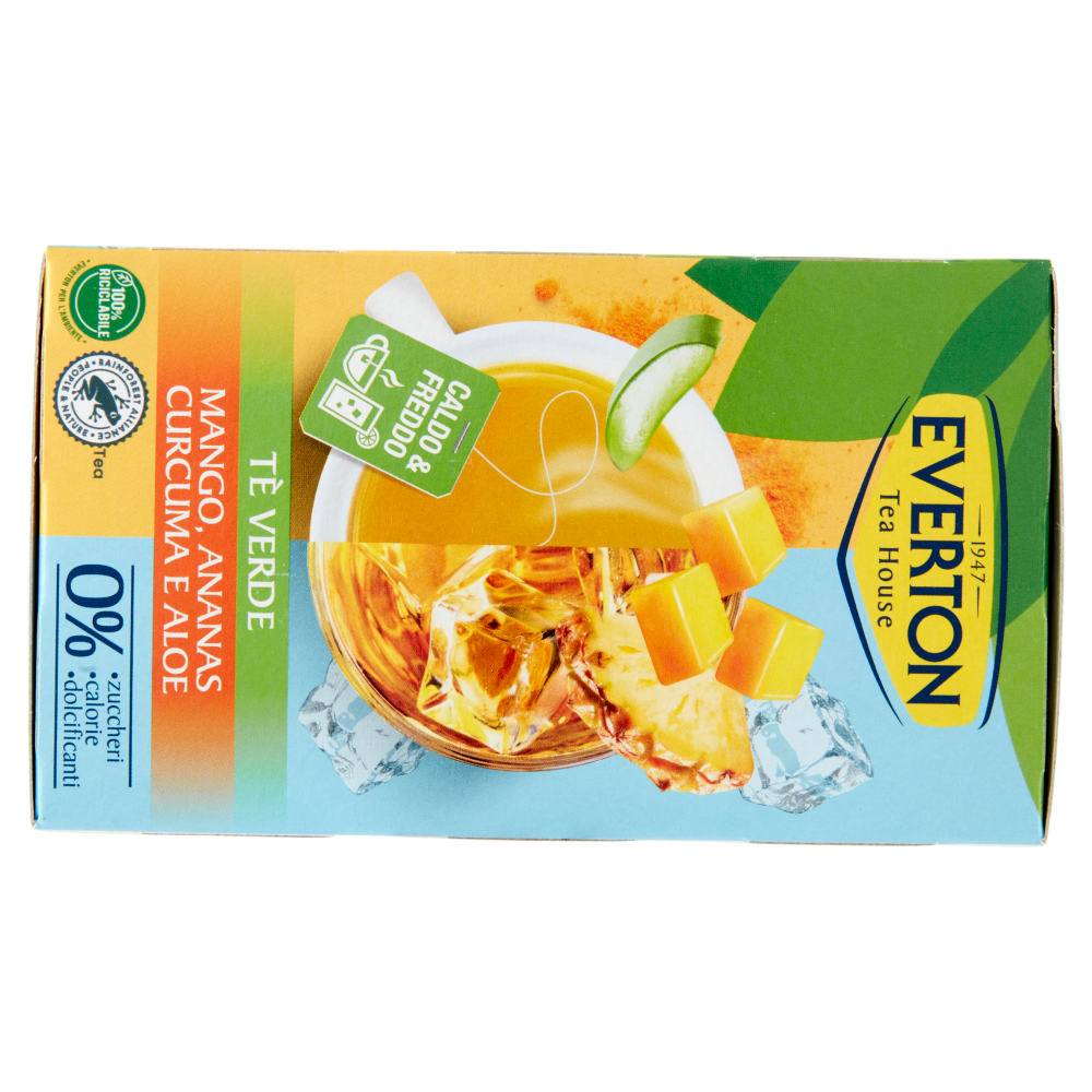 Everton Tè Verde Mango, Ananas, Curcuma e Aloe 16 x 2,5 g