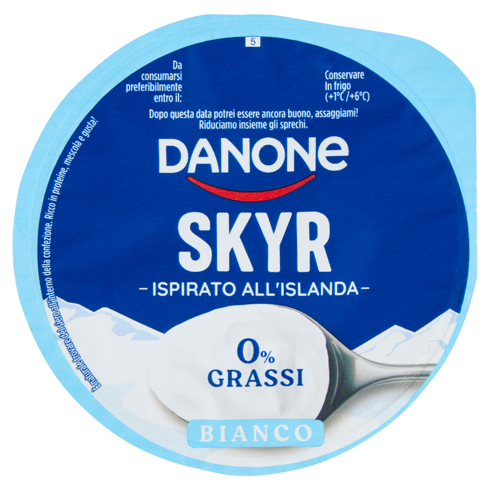 DANONE Skyr, Yogurt ispirato all'Islanda, 0% grassi, Cremoso, Ricco in Proteine, Bianco, 150g